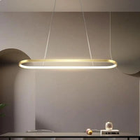 Suspension Dorée à Anneaux LED
