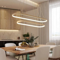 Suspension Dorée à Anneaux LED