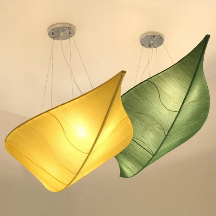 Lampe Suspendue Feuille en Tissu et Métal