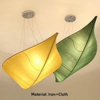 Lampe Suspendue Feuille en Tissu et Métal