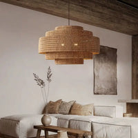 Lampe Suspendue en Fibres Naturelles Bohème