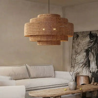 Lampe Suspendue en Fibres Naturelles Bohème