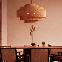 Lampe Suspendue en Fibres Naturelles Bohème