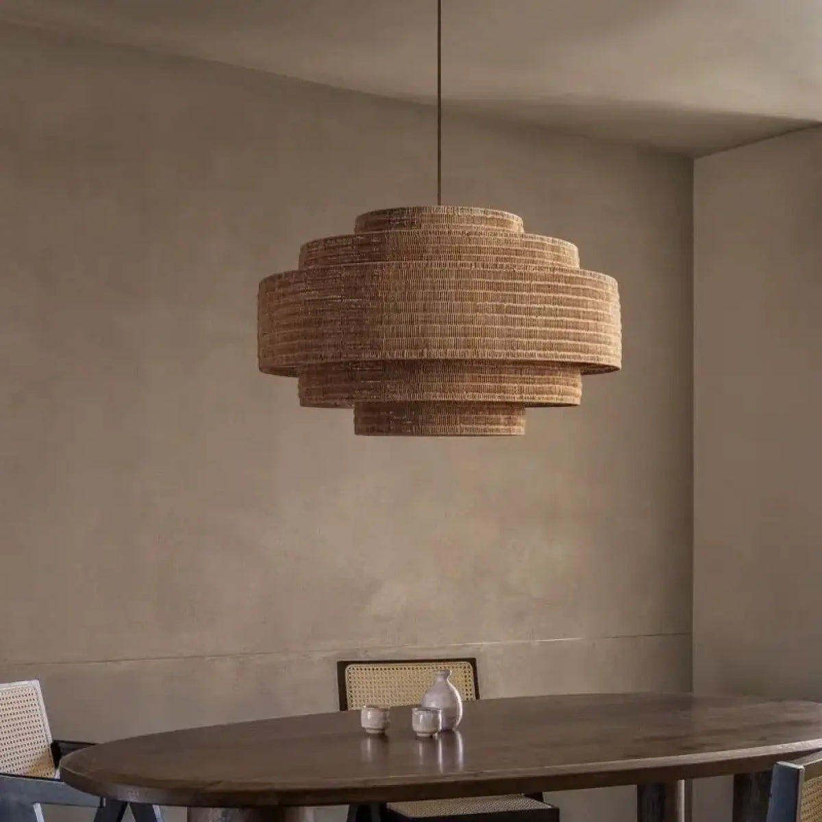 Lampe Suspendue en Fibres Naturelles Bohème