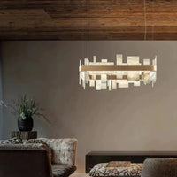 Suspension Géométrique LED Effet Marbre