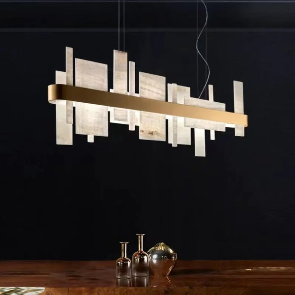 Suspension Géométrique LED Effet Marbre