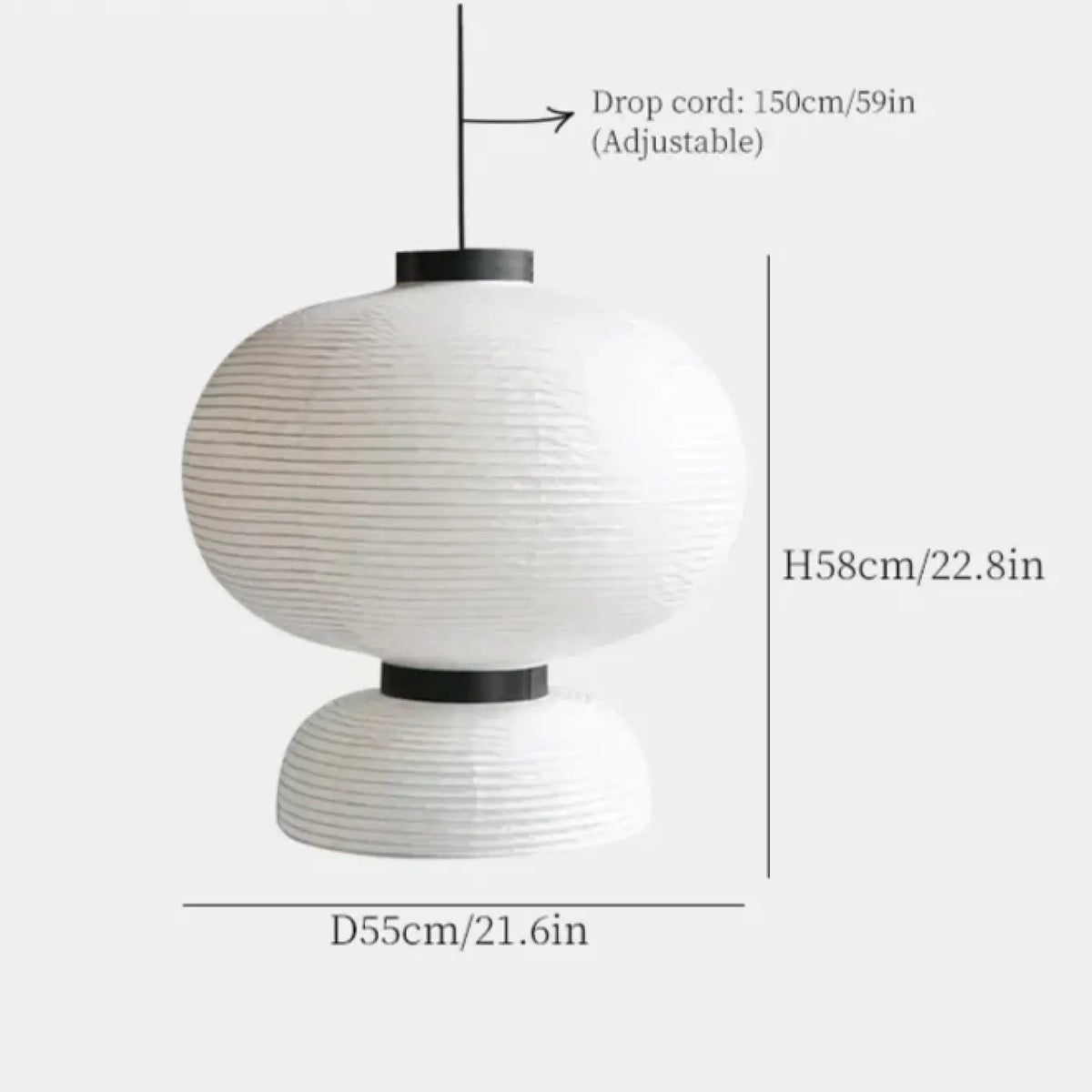 Lampe Suspendue Japonaise en Papier Blanc