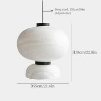 Lampe Suspendue Japonaise en Papier Blanc