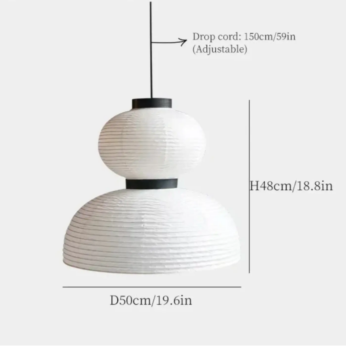 Lampe Suspendue Japonaise en Papier Blanc