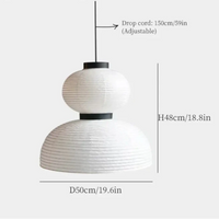 Lampe Suspendue Japonaise en Papier Blanc
