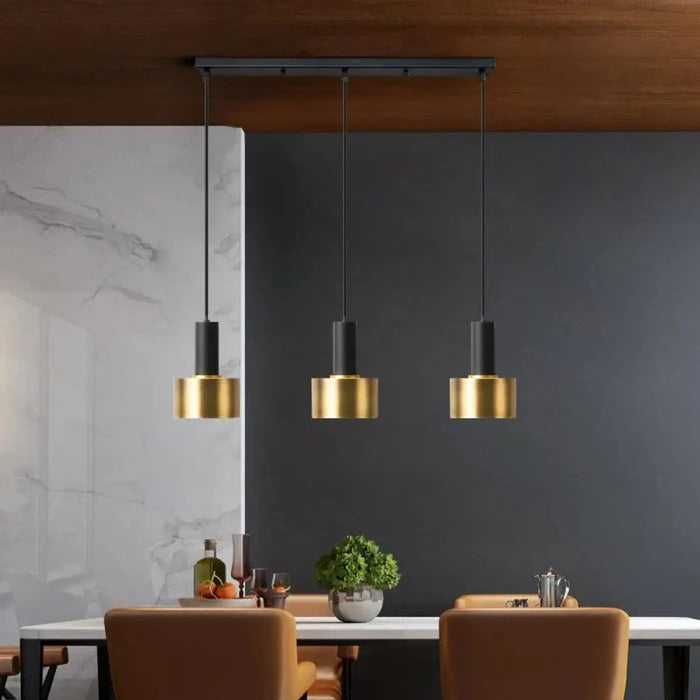 Suspension en Laiton à Plusieurs Lumières