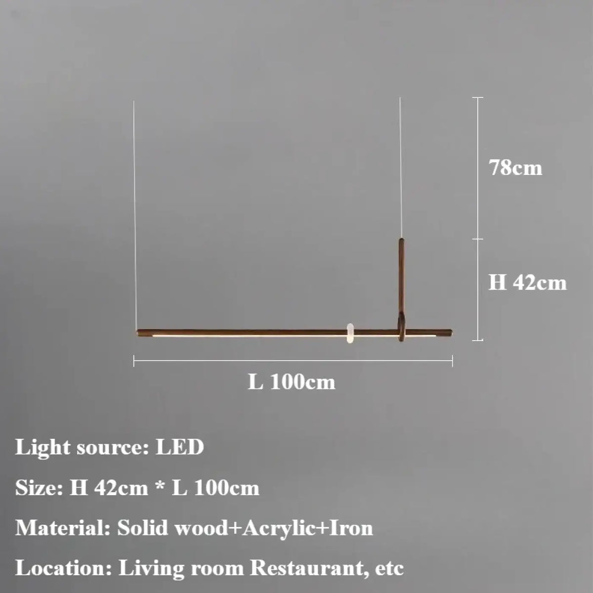 Suspension LED Bois et Acrylique Design