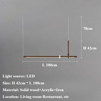 Suspension LED Bois et Acrylique Design