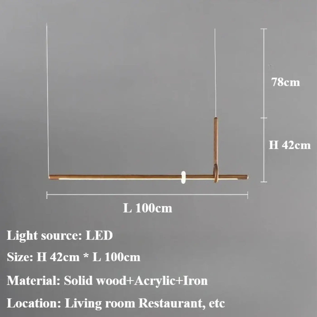 Suspension LED Bois et Acrylique Design