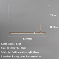 Suspension LED Bois et Acrylique Design