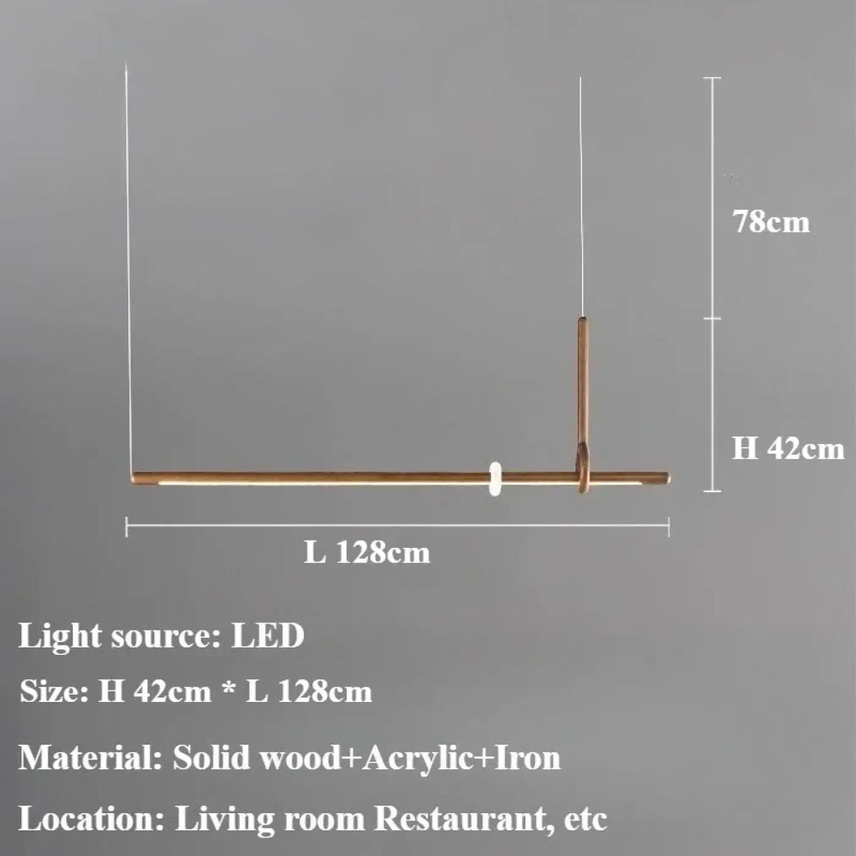 Suspension LED Bois et Acrylique Design