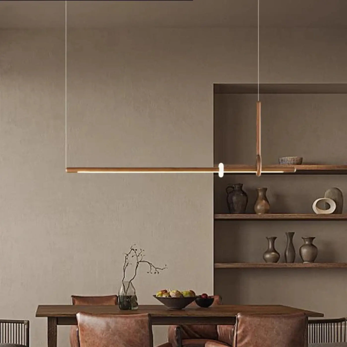 Suspension LED Bois et Acrylique Design