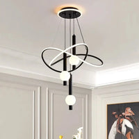 Suspension LED Dorée Noire ou Blanche pour Salle à Manger