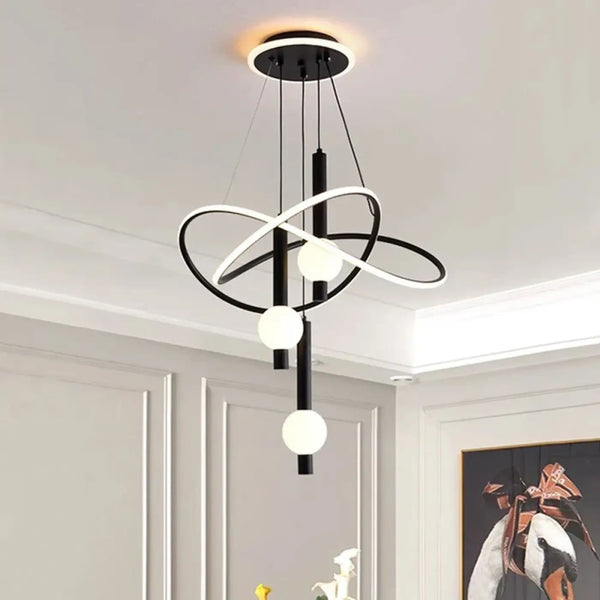 Suspension LED Dorée Noire ou Blanche pour Salle à Manger