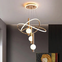 Suspension LED Dorée Noire ou Blanche pour Salle à Manger