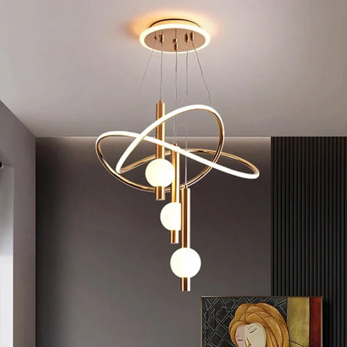 Suspension LED Dorée Noire ou Blanche pour Salle à Manger