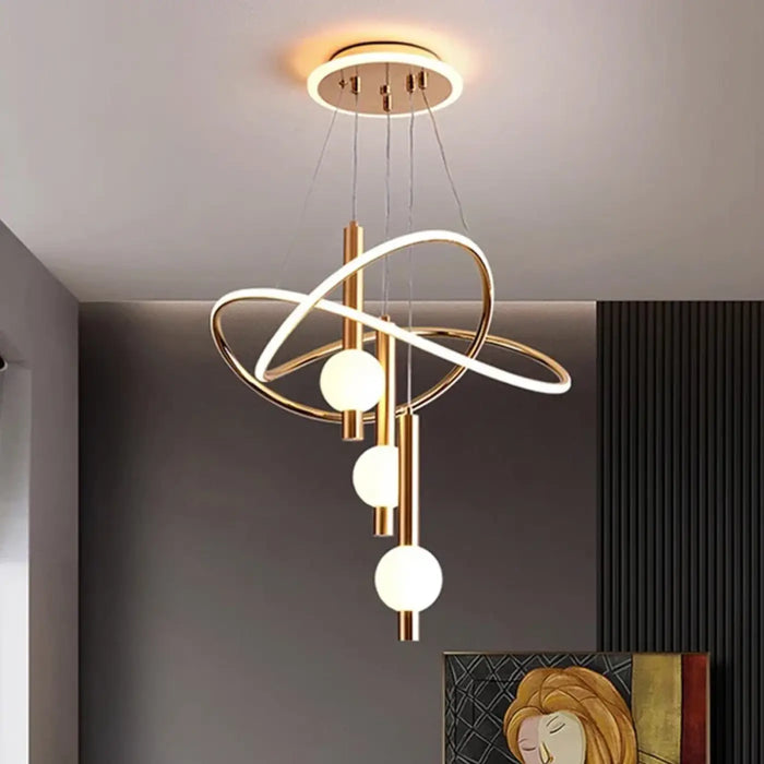 Suspension LED Dorée Noire ou Blanche pour Salle à Manger