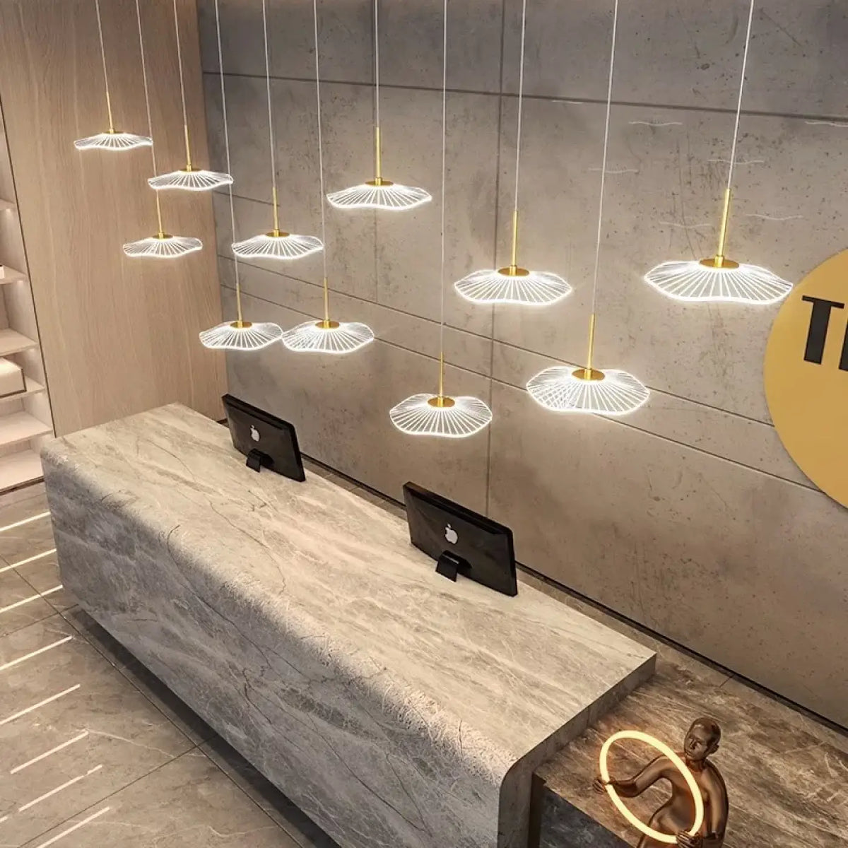 Lampe Suspendue LED en Verre pour Salon