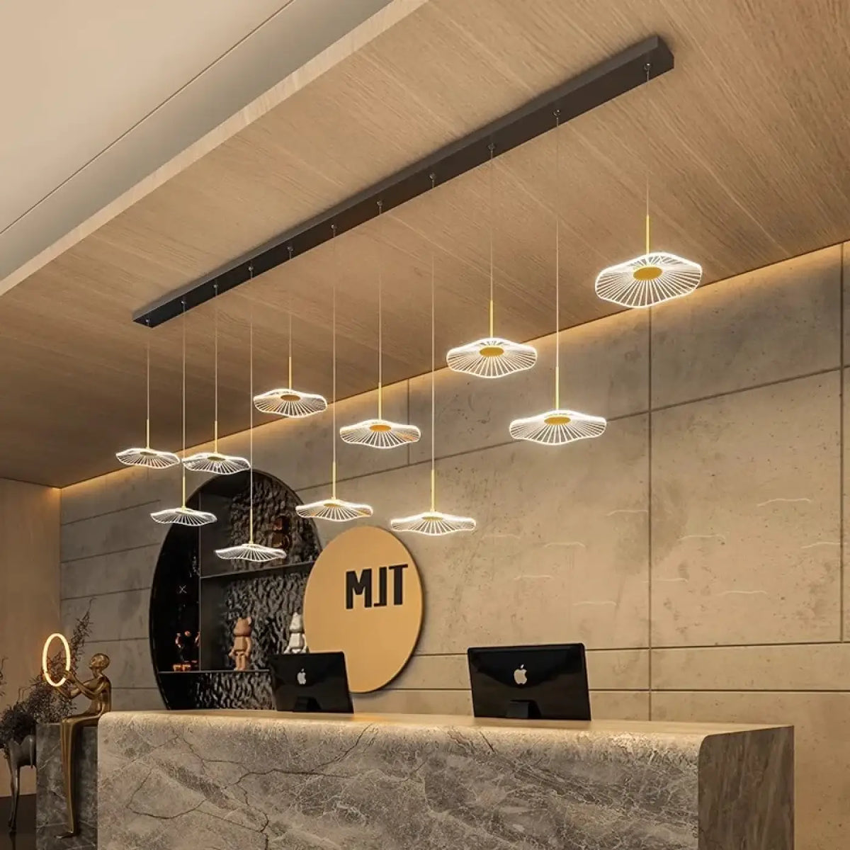 Lampe Suspendue LED en Verre pour Salon