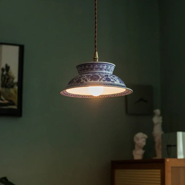 Lampe Suspendue LED en Céramique Vintage