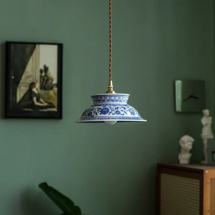 Lampe Suspendue LED en Céramique Vintage