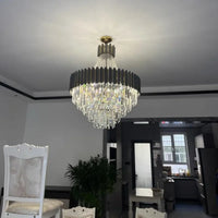Suspension Cristal Facetté Haute Brillance pour Salon
