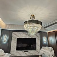 Suspension Cristal Facetté Haute Brillance pour Salon