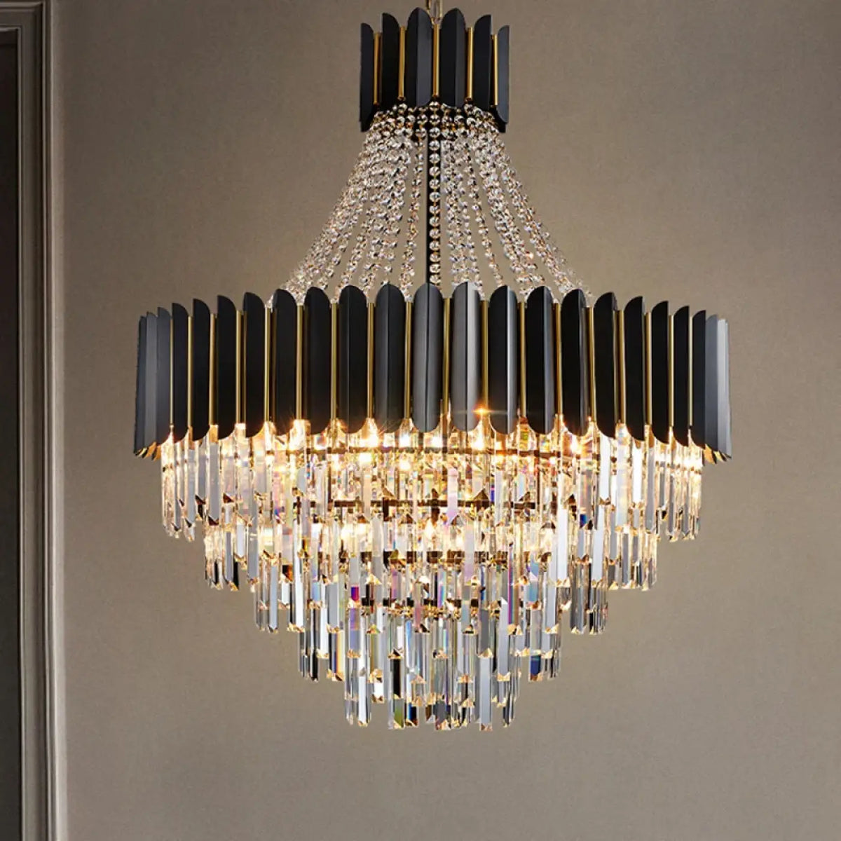 Suspension Cristal Facetté Haute Brillance pour Salon