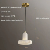 Suspension Marbre et Doré Moderne