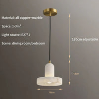 Suspension Marbre et Doré Moderne