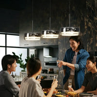 Lampe Suspendue en Verre Fumé pour Salle à Manger