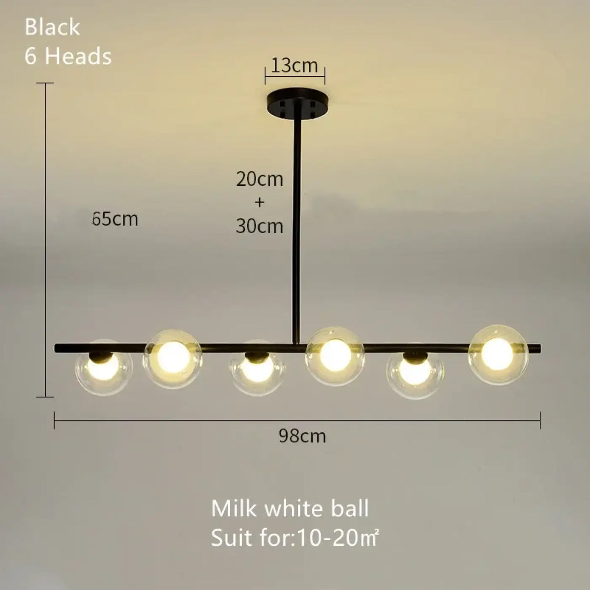 Lampe Suspendue Minimaliste Noire en Verre Opalin