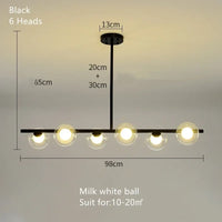 Lampe Suspendue Minimaliste Noire en Verre Opalin