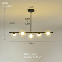 Lampe Suspendue Minimaliste Noire en Verre Opalin
