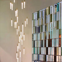 Lustre Suspendu à Tubes Verticaux