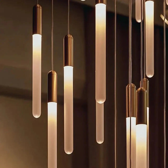 Lustre Suspendu à Tubes Verticaux