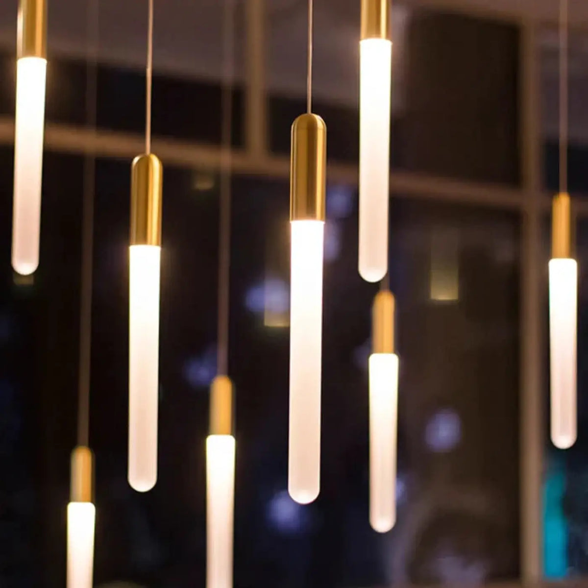 Lustre Suspendu à Tubes Verticaux