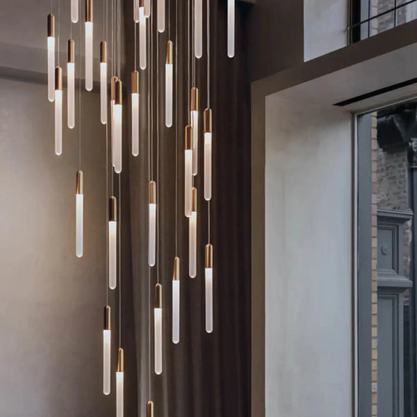 Lustre Suspendu à Tubes Verticaux
