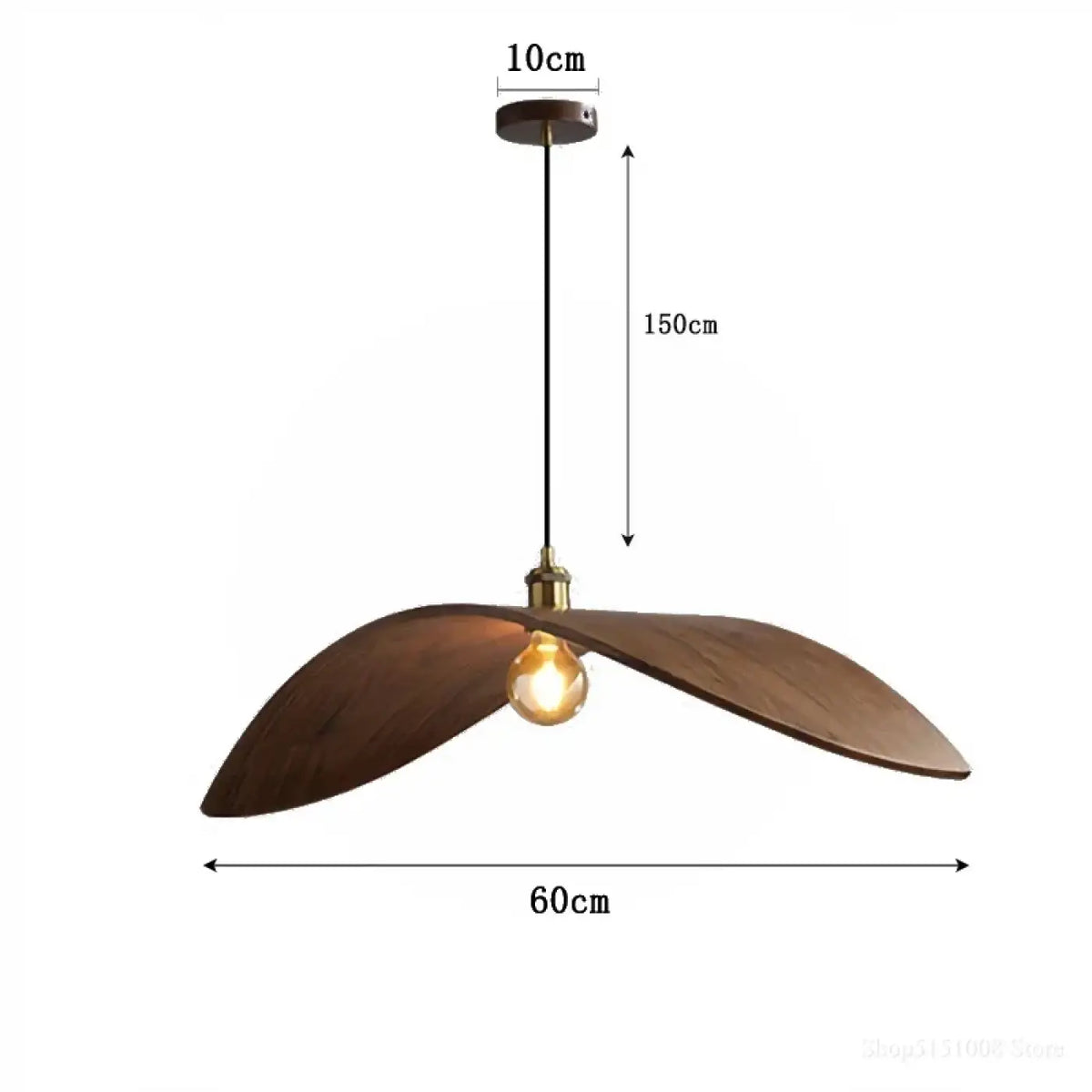Lampe Suspendue en Bois Forme Aile