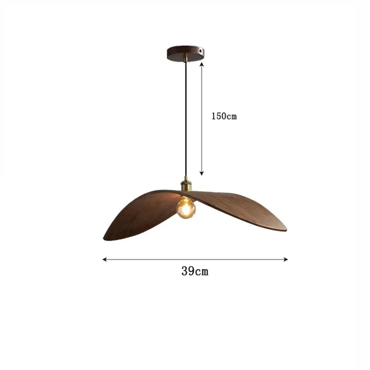 Lampe Suspendue en Bois Forme Aile