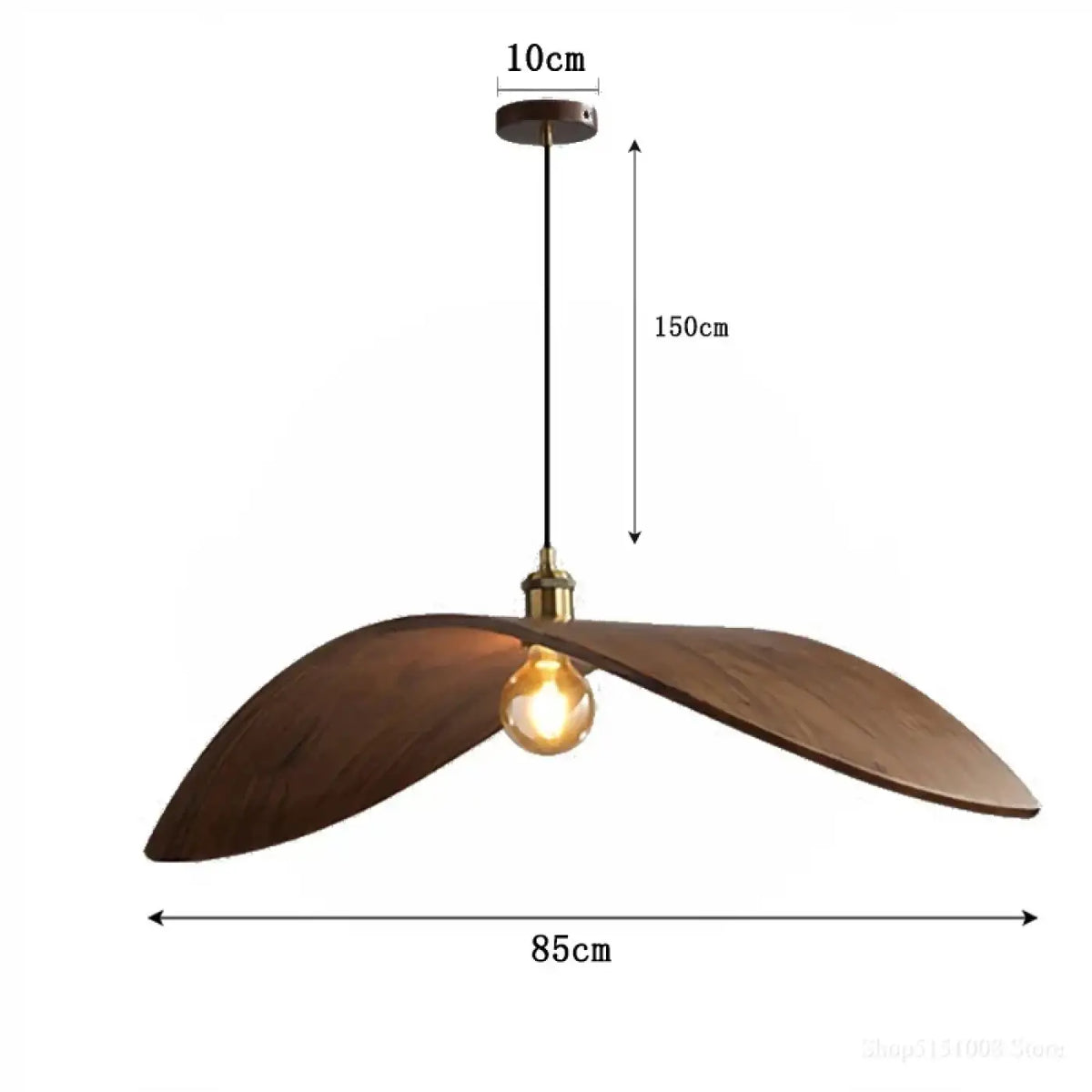 Lampe Suspendue en Bois Forme Aile