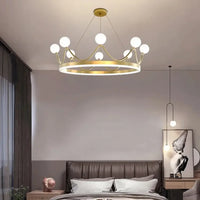 Lampe Suspendue Grappe de Boules Dorées