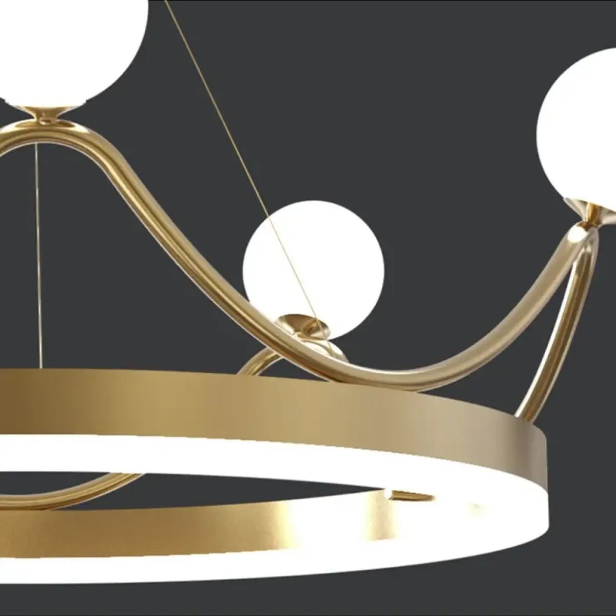 Lampe Suspendue Grappe de Boules Dorées