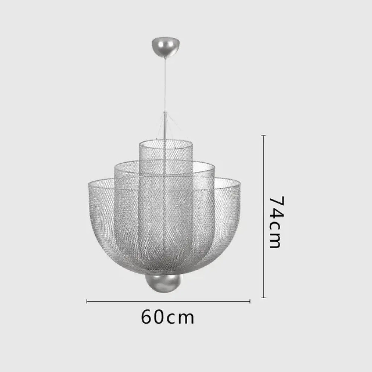 Suspension Sculpturale en Métal Argenté
