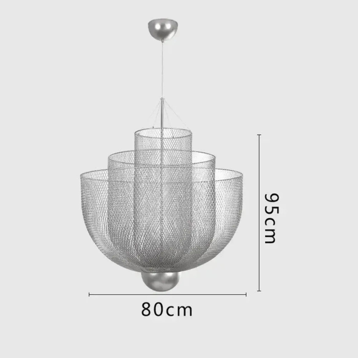 Suspension Sculpturale en Métal Argenté